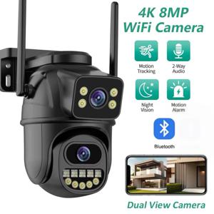 4K 8MP HD WiFi PTZ 실외 카메라 듀얼 렌즈 듀얼 스크린 AI 자동 추적 IP CCTV 감시 카메라 오디오 P2P iCSee