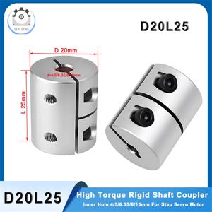 고토크 D20L25 리지드 커플러 알루미늄 합금 리드 스크류 커플링 4/5/6/6.35/8/10mm 스텝 서보 모터 CNC 3D 프린터 부품용