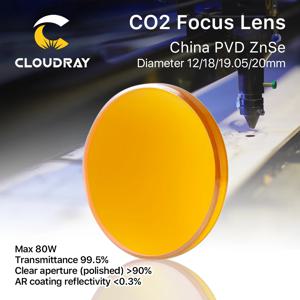 Cloudray 중국 CO2 ZnSe 초점 렌즈 Dia.18 19.05 20 mm FL38.1 50.8 63.5 101.6 127mm 1.5 - 4 인치 레이저 조각 절단기용