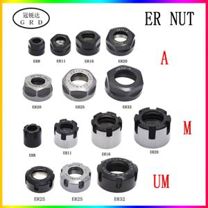 ER MS 너트 ER8 ER11 ER16 ER20 ER25 ER32 A M UM 너트 ER 콜릿 너트 클램핑용 CNC 밀링 터닝 콜릿 척 bt er 나이프 생크