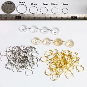 Camal 100pcs 11mm 12mm 13mm 15mm 20mm 라운드 Stainles 스틸 링 샹들리에 크리스탈 비드 펜던트 부품 라이트 커튼 커넥터
