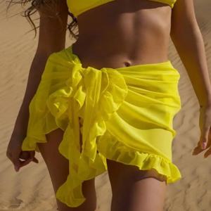 Yiiciovy 2023 여성용 커버업 스커트, 쉬폰 수영복, 파레오 스카프, 비키니 커버업 랩, 카프탄 사롱 비치 섹시 스커트, 9 가지 색상