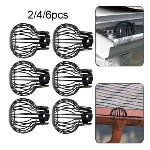 2/4/6pcs 다운 스파우트 필터 거터 가드 파편 먼지 보호기 막힘 잎을 중지하기위한 야외 배수 커버 거터 블록