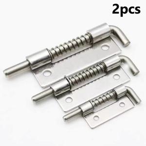 2PCS 스프링로드 래치 핀 304 스테인레스 스틸 실버 창 캐비닛 경첩 가정용 하드웨어에 대 한 보안 도어 볼트 래치