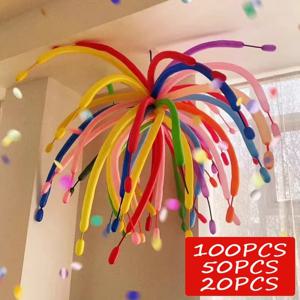 100/50/20Pc 다채로운 불꽃 놀이 풍선 매직-긴 스트립 라텍스 풍선 DIY 생일 파티 웨딩 장식을위한 다양한 모델링