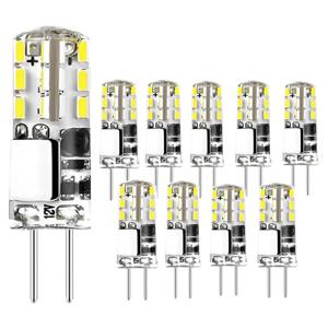 10개입 G4 LED 전구 2W 3W 5W 9W 12W 15W AC DC12V AC 220V SMD 실리콘 램프 웜 화이트/화이트 360도 각도 LED 조명