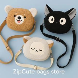 여성을위한 일본식 귀여운 가방 여성을위한 만화 플러시 숄더 백 새로운 크로스 바디 가방 wom을위한 작은 휴대 전화 및 지갑 가방