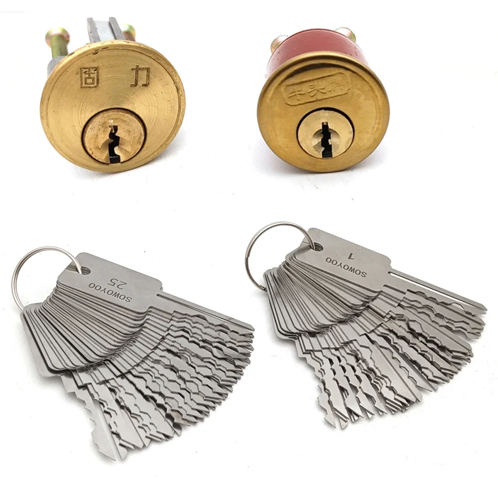 48 In 1 자물쇠 도구 잠금 키 세트 SOWOYOO 용 한 단어 잠금 장치 용 S 그루브 잠금 장치 용 황소 머리 잠금 장치