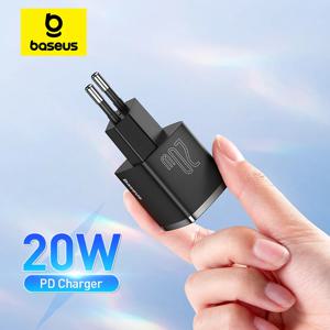 Baseus USB 유형 C 충전기 20W 휴대용 USB C 충전기 지원 유형 C PD iPhone 15 14 13 12 Pro Max 11 X 8 Plus 용 고속 충전