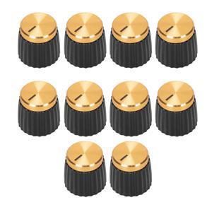 DAIERBUMP 10PCS 6.35MM 전위차계 손잡이 기타 앰프 앰프 손잡이 일렉트릭 기타 페달 용 블랙 볼륨 조절 손잡이