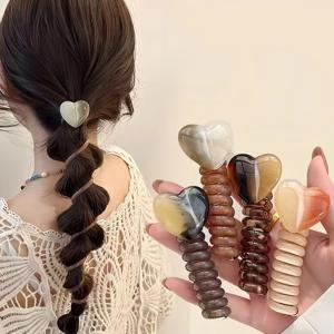 전화선 헤어 루프가 있는 미니멀리스트 버블 브레이드 머리띠 고품질 헤어 로프 묶인 포니테일 액세서리