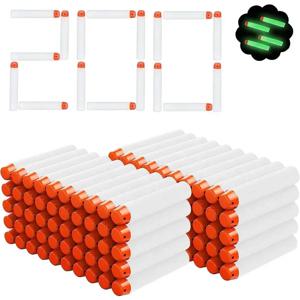 너프 총알 EVA 7.2cm 화이트 야광 소프트 총알 할로우 홀 헤드, 너프 블라스터용 너프 장난감 총 액세서리, 100 개, 200 개