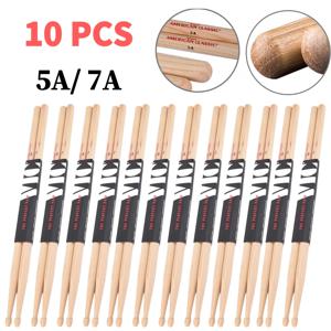 10Pcs 재즈 드럼 스틱 일관된 무게와 피치 American Hickory Drumsticks 어쿠스틱/전자 드럼용 클래식 드럼 스틱