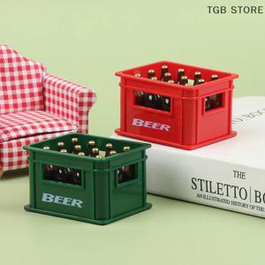 1:12 인형의 집 미니 맥주 음료 병 맥주 상자 음료 상자 바 주방 장식 장난감