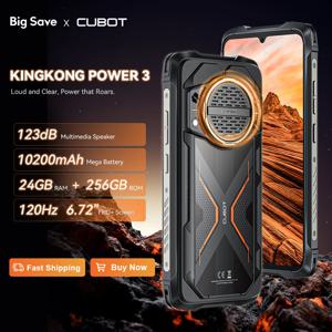 Cubot KingKong Power 3, 견고한 스마트폰 안드로이드 14, 123dB 스피커, Helio G99, 120Hz 6.72인치 화면, 최대 24GB RAM 확장, 256GB ROM, 10200mAh 배터리, 100MP 카메라, NFC, android smartphone
