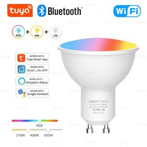 Tuya WiFi GU10 스마트 LED 전구 블루투스 GU10 디밍 가능 램프 스마트 라이프 App 제어 스포트라이트 전구는 Alexa Google과 함께 작동합니다.