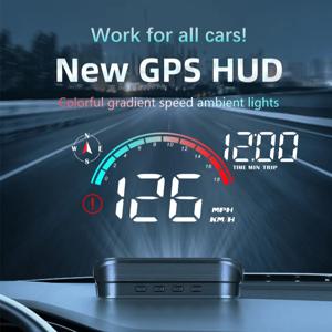 ZMFJH M22 자동차 HUD 속도계 모니터 온보드 컴퓨터 전면 유리 프로젝터 GPS+베이더우 헤드업 디스플레이 디지털 GPS 속도계