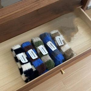 Y2 스트라이프 스카프 따뜻한 부드러운 소시지 얇은 스카프, 니트 울 봉제 긴 좁은 스카프, 의류 액세서리, 가을 겨울