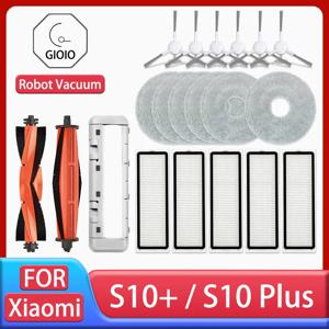 샤오미 로봇 진공 S10 + / S10 플러스용 액세서리, 메인 브러시 사이드 브러시 헤파 필터 걸레 걸레 천 교체 예비 부품
