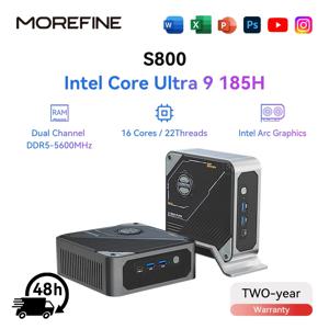 MOREFINE 신형 미니 PC S800 인텔 코어 울트라 9 185H 울트라 7 155H DIY 게이밍 컴퓨터 노트북 게이머 데스크탑 컴퓨터 윈도우11