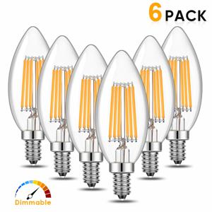 촛불 C35 E14 4W 6W 220V Led 전구 따뜻한 흰색 디 밍이 가능한 교체 가능한 펜던트 샹들리에 실내 필라멘트 램프 장식 홈