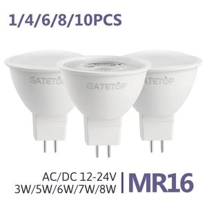 1-10pcs MR16 LED 스포트라이트 전구 GU5.3 기본 6W 600lm AC DC 12V 24V Bombillas 스포트 라이트 교체 30W 50W 할로겐 램프 거실