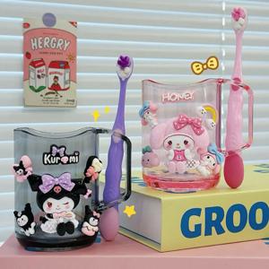 270Ml Sanrio Kuromi 멜로디 워시 컵 칫솔 구강 세척 컵 세트 두꺼운 다목적 물 우유 머그컵 홈 샤워 컵 세트