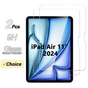 HD 스크래치 방지 강화 유리 화면 보호 필름, 아이패드 에어 11 인치 2024 M2, 보호대 a2899 a2900, 에어 6 세대 태블릿용, 2 개