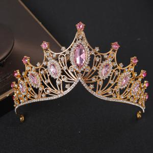 바로크 빈티지 크리스탈 신부 Tiaras 웨딩 헤어 액세서리 공주 여왕 크라운 여성 머리 보석 미인 대회