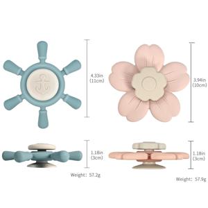 아기 목욕 실리콘 장난감 재미 있은 목욕 빨판 스피너 흡입 컵 만화 딸랑이 Fidget 교육 장난감 크리스마스 생일 선물