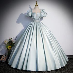 이브닝 드레스 프랑스 보컬 아트 시험, 미국 보컬 솔로 공연, 공주 스타일 퍼프 드레스, 성인 행사 드레스 호스트