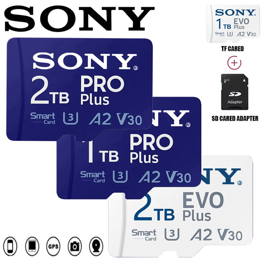 소니 2TB 1TB 고속 마이크로 SD 메모리 카드 Class 10 (DJI 드론, 닌텐도 스위치, PS4, 카메라폰용) - 저장 용량 액세서리