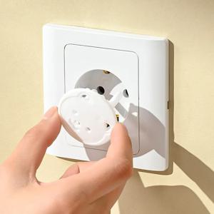 10pcs 곰 EU 전원 소켓 전기 콘센트 아기 어린이 어린이 안전 가드 보호 안티 전기 충격 플러그 보호대 커버