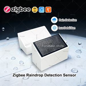 Zigbee 레인 센서, 빗방울 및 조도 감지 실시간 모니터링 빗물 감지기 Tuya Smart Life Z2M용 게이트웨이 필요