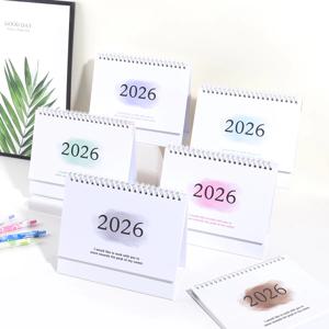 1개 새 2026년 월간 데스크탑 캘린더, 휴대용 접이식, 뒷면 메모, 학교 사무실 데스크탑 및 휴일 장식, 가정 필수품