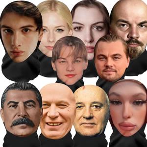 2025년 신제품 3D 프린팅 마스크 재미있는 메쉬 마스크 풀페이스 헤드웨어 탄력 있는 메쉬 코스프레 헤드웨어 발라클라바 후드 모자