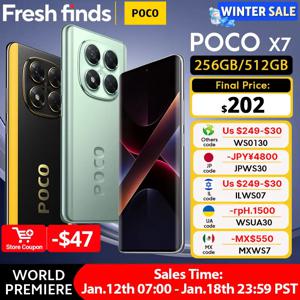 【브랜드+】POCO X7 스마트폰 디멘시티 7300-울트라 6.67인치 120Hz AMOLED 디스플레이 45W 5110mAh 50MP 카메라 IP68 샤오미 하이퍼OS NFC