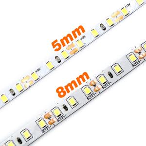 5mm 8mm LED 스트립 2835 DC24V 12V 120LEDs/m 가정용 램프 스트립 빨강 아이스 블루 노랑 오렌지 핑크 유연하고 절단 가능한 소프트 램프 바