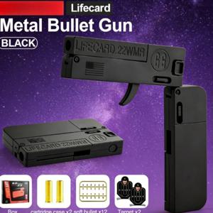 성인용 모델 신형 업그레이드 라이프카드 메탈 폴딩 건 장난감 어린이 및 성인용, 소프트 총알 합금 사격 피스톨 장난감