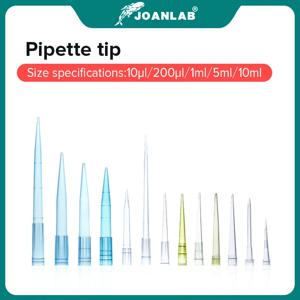 JOANLAB-공식 상점 실험실 피펫 팁, 10ul 200ul 1ml 5ml 10ml 마이크로 피펫 일회용 플라스틱 피펫 팁 실험실 장비