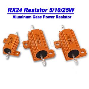 1PCS 5W 10W 25W 알루미늄 전원 금속 케이스 권선 저항기 0.01 ~ 30K 1 2 3 5 6 8 10 20 100 150 1K 10K Ohm hjxrhgal RX24
