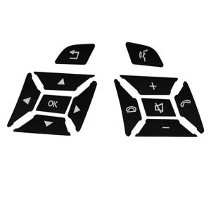 메르세데스 벤츠 A B C E Ml Gl Cla Gla Glk Sl 클래스 W176 W212 W204 용 블랙 스티어링 휠 버튼 스위치 트림 커버 스티커