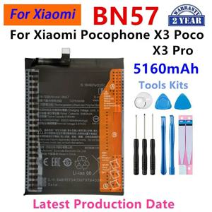 Xiaomi Pocophone X3 Poco /X3 Pro 전화 교체 배터리 + 도구 용 새로운 BN57 5160mAh 배터리