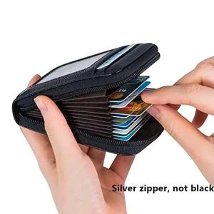 1pc 오르간 카드 가방 한국어 버전 휴대용 여성 짧은 은행 카드 커버 명함 클립 지퍼 수직 휴대용 가방