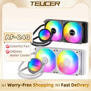 TEUCER AF-240 수냉식 CPU 쿨러 240mm rgb 팬 액체 방열판 통합 라디에이터 LGA 2011/12xx/1700/115x/AM4/AM5 AMD