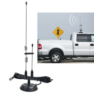듀얼 밴드 모바일 안테나 마그네틱 베이스, 2m 70cm VHF/UHF 차량 휩 안테나(13피트 RG58 동축 케이블 및 3.5인치 마그네틱 마운트 포함)