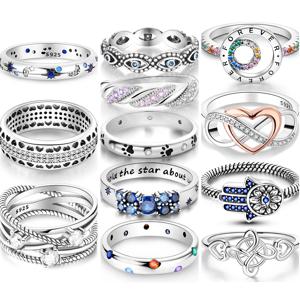 여성용 925 스털링 실버 반지, 인피니트 러브 스타 문, 오리지널 실버 925 결혼 반지, 쥬얼리 선물, 핫 세일