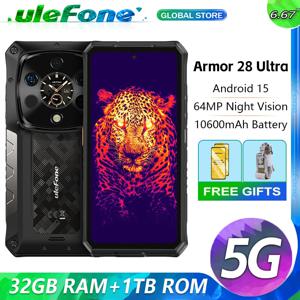【세계 최초 공개】Ulefone Armor 28 Ultra 5G AI 열화상 견고한 휴대전화 1TB ROM 32GB RAM 안드로이드 스마트폰 AMOLED 6.67