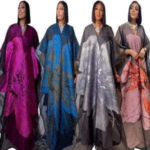 럭셔리 투피스 새로운 디자인 Boubou 여성 아프리카 드레스 여성을위한 고품질 자카드 직물 아프리카 드레스