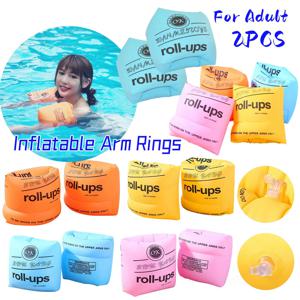 1 쌍/2 개 성인 수상 스포츠를위한 두꺼운 풍선 물 슬리브 수영장 수영 트레이너 부력 팔 링 수영 부표